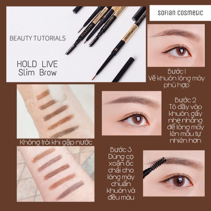 📍XẢ LỖ📍 HOLD LIVE - Chì kẻ lông mày nội địa Trung Hold Live Slim Brow 2 đầu xoay tiện lợi, dễ kẻ, lâu trôi