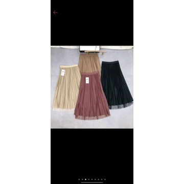 Chân váy dài 2 mặt , chân váy xếp li  hàng QC