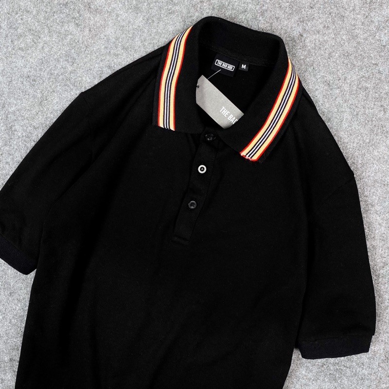 [Mã SKAMCLU7 giảm 10% Tối Đa 50K đơn 0Đ] Áo thun nam Polo đen cổ bo vàng ,hàng xịn xuất dư chuẩn form, MSW Town | BigBuy360 - bigbuy360.vn