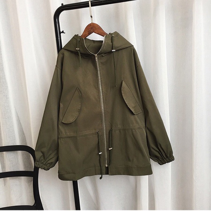 Áo khoac nữ form rộng có dây thắt eo