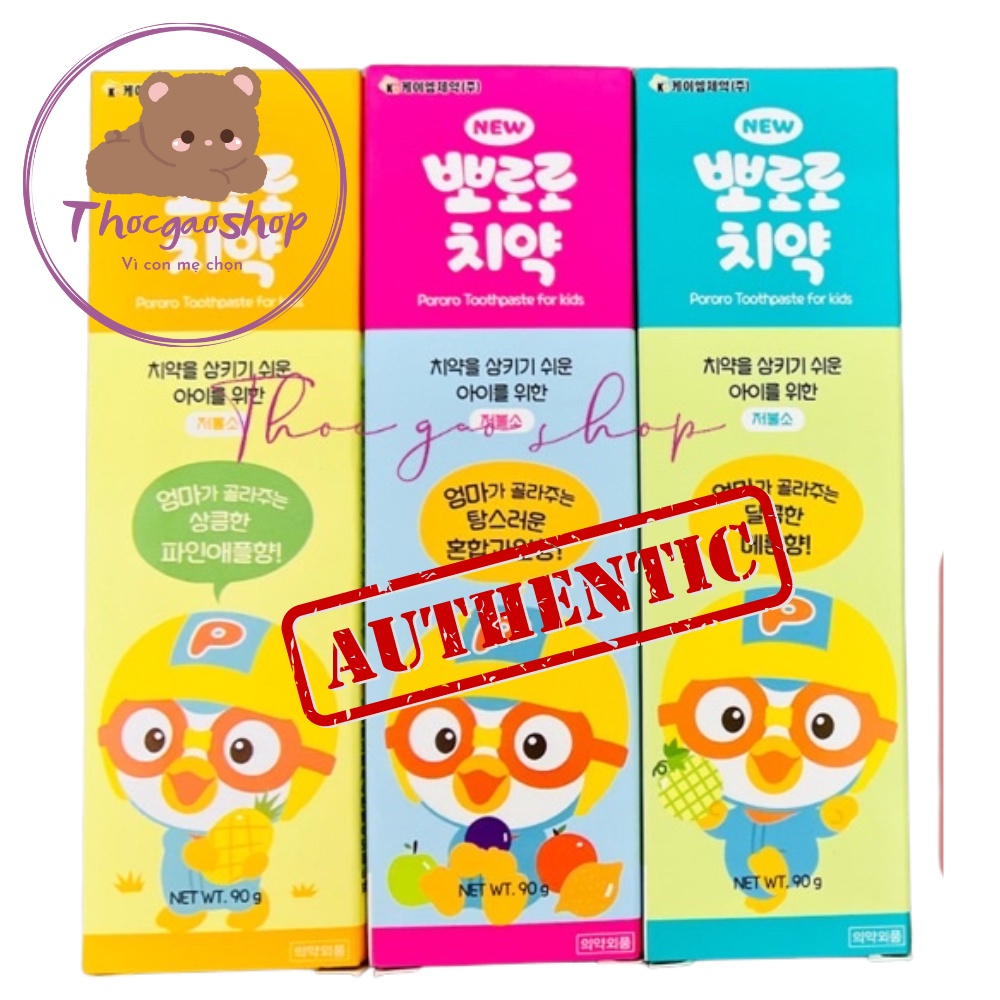 Kem đánh răng Pororo Hàn quốc 90gr cho bé yêu từ 2 tuổi