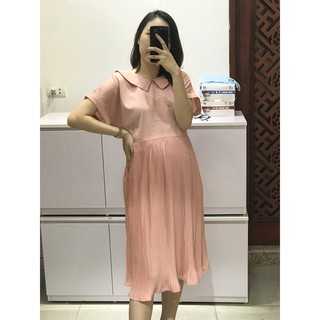 [XẢ LỖ] Đầm Bầu Dáng Xuông Có Khóa Kéo Cho Bé Bú Vải Tơ Mềm Chất Mát Jiwoon DK20 Hàng Thiết Kế VNXK Xuất Hàn