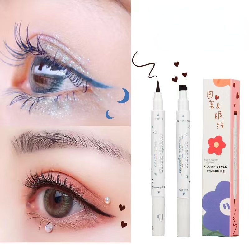Bút Kẻ Mắt Dạng Lỏng Hai Đầu Chống Thấm Nước Nhanh Khô Không Bị Nhòe Nhiều Màu Sắc