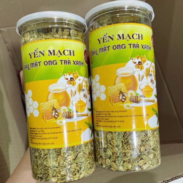 YẾN MẠCH TỰ CHỌN NƯỚNG MẬT ONG - MATCHA VÀ SÔCÔLA HỦ PET 500G - Trai Đẹp Snack