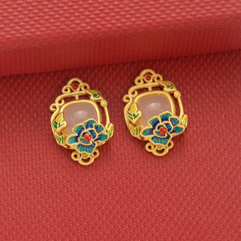 Phụ Kiện Mặt Dây Chuyền / Vòng Đeo Tay Bằng Cát Vàng Đồng Cổ Điển Màu Xanh Dương