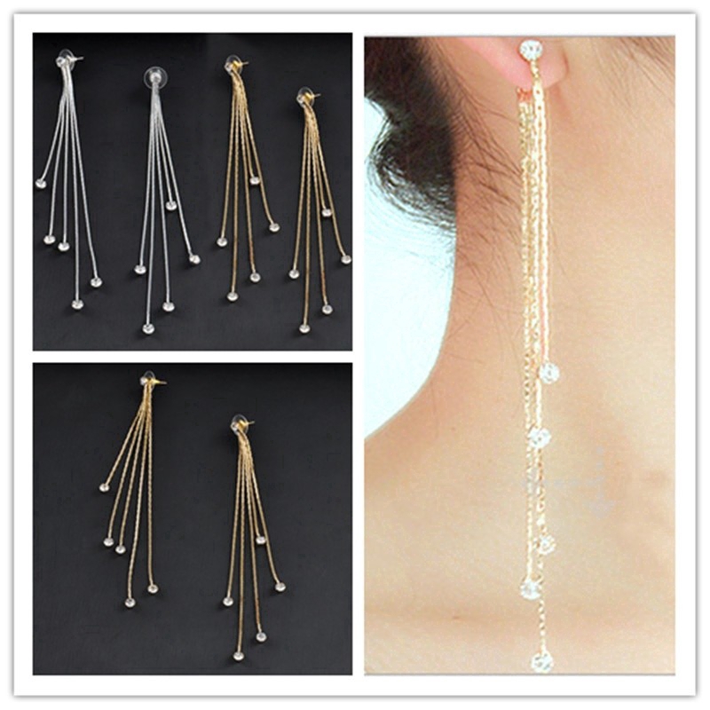 Khuyên tai dáng dài nhiều lớp thời trang nữ sang trọng