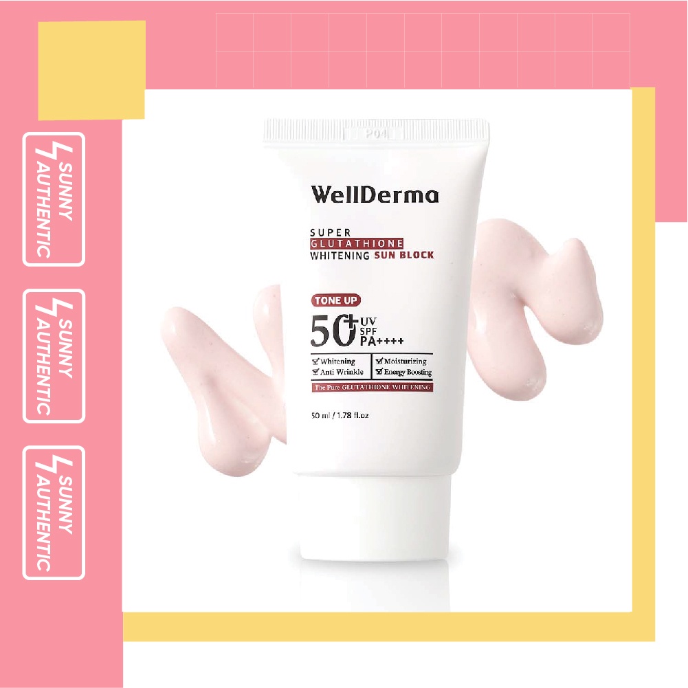 Kem Chống Nắng Nâng Tone WellDerma Super Glutathione Whitening Sun Block Tone Up SPF50+ PA++++  50ml