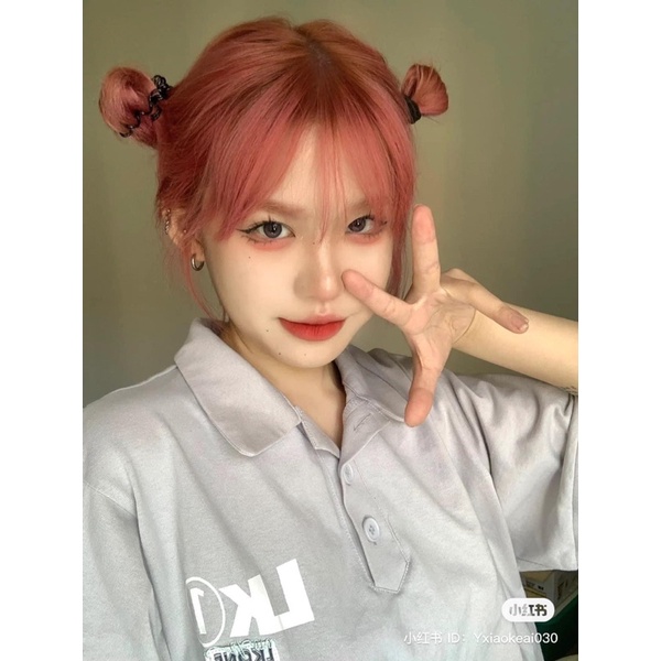 Nhuộm tóc màu nâu hồng đào  tặng kèm oxy và găng tay