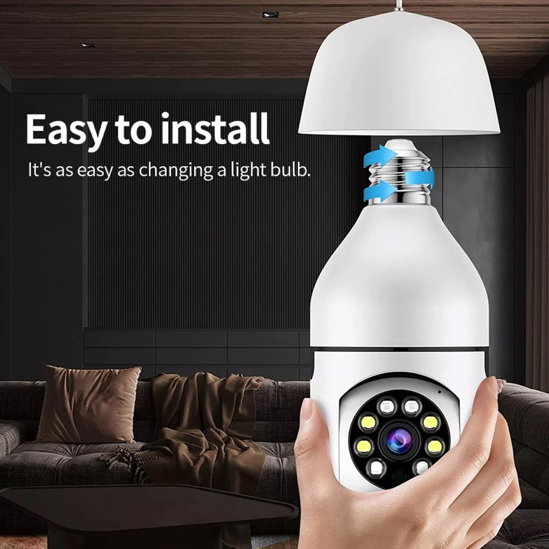 Camera WiFi Không Dây 1080P Hình Bóng Đèn Xoay 360 Độ