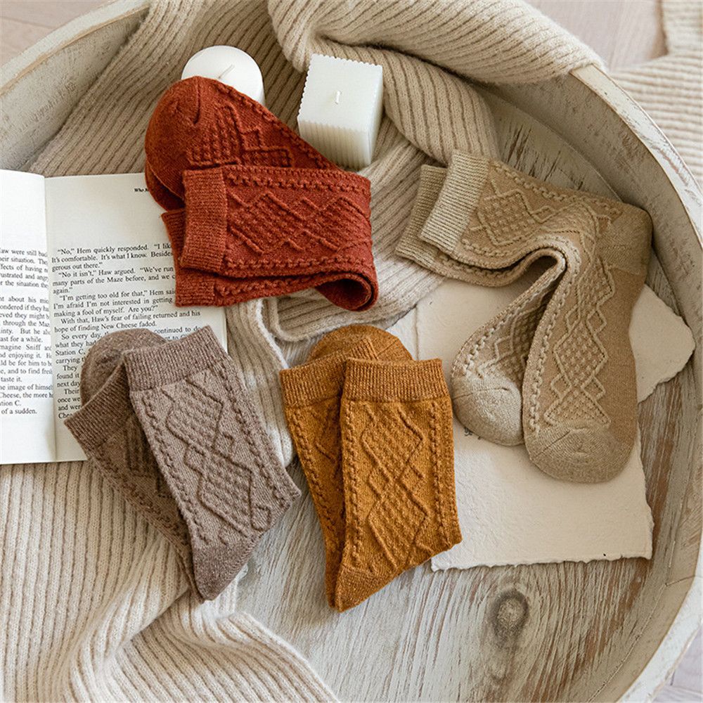 Vớ len cashmere cổ cao nhiều màu phong cách Nhật Bản cho nữ