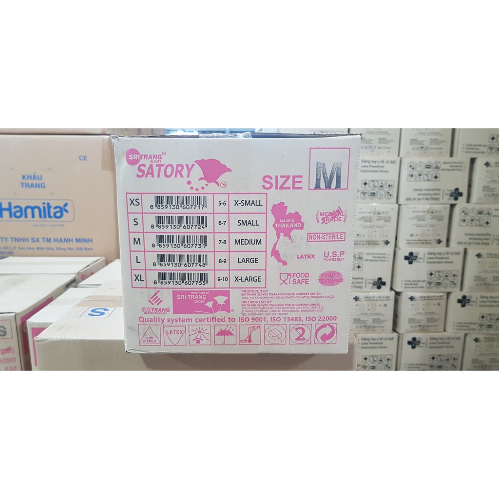 Găng tay y tế có bột màu trắng hộp 100 cái Made in Thái Lan | BigBuy360 - bigbuy360.vn