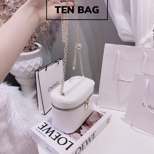❣️ Túi xách nữ dáng cốp mini kèm quả cầu dây xích điều chỉnh được ngắn dài hàng quảng châu | TEN BAG