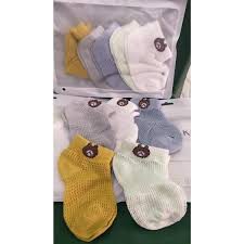 Set 5 đôi Vớ Tất Lưới Hình Gấu cổ ngắn cho bé sơ sinh (0-2 tuổi)