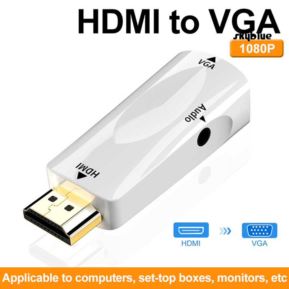 [SK]HDMI-compatible Male to VGA Female HD 1080P Video Audio Adapter Converter for PC Projector