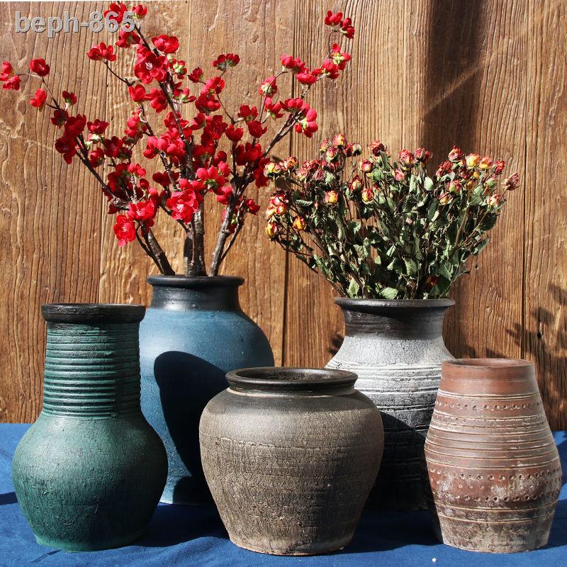 ₪ ∈ Chậu đất sét thủ công, bình hoa bằng đá, mọng nước, cổ điển, hoa, sét, nung, khô, bán giải phóng mặt