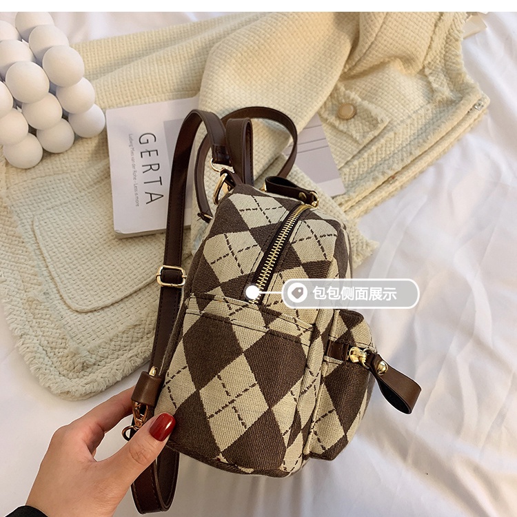 Balo da mini Chuwanglin họa tiết caro thời trang cho nữ