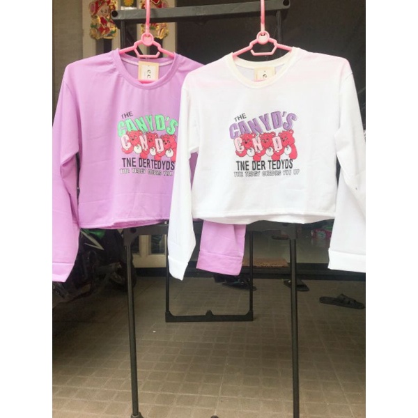 Áo croptop nữ tay dài , from rộng, freesize , thun cotton mềm mịn