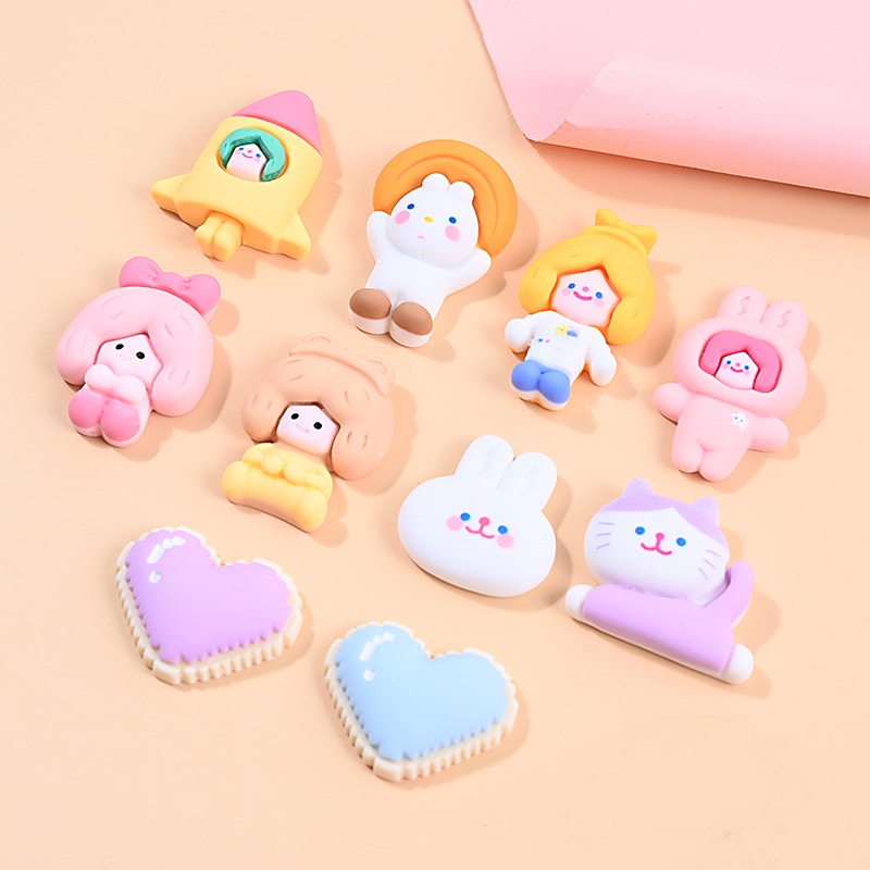 Mô hình 05 icon ngộ nghĩnh dùng làm đồ thủ công trang trí handmade Charm SLime