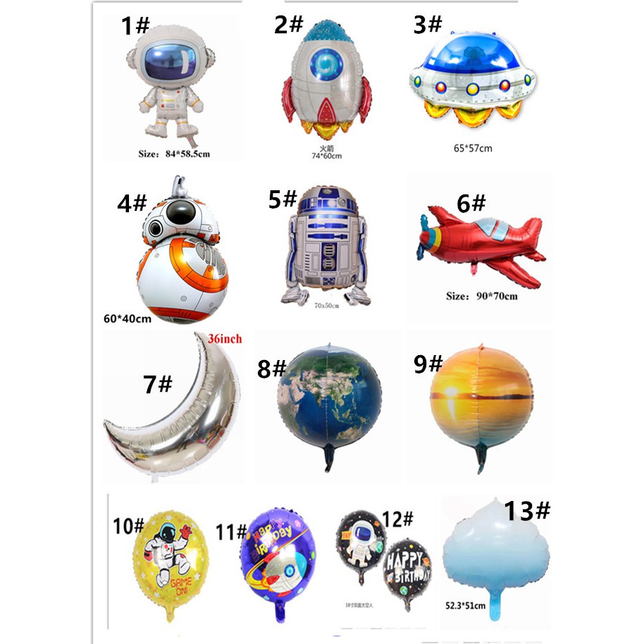 Bong bóng bay lá nhôm hình hành tinh dùng trang trí tiệc sinh nhật