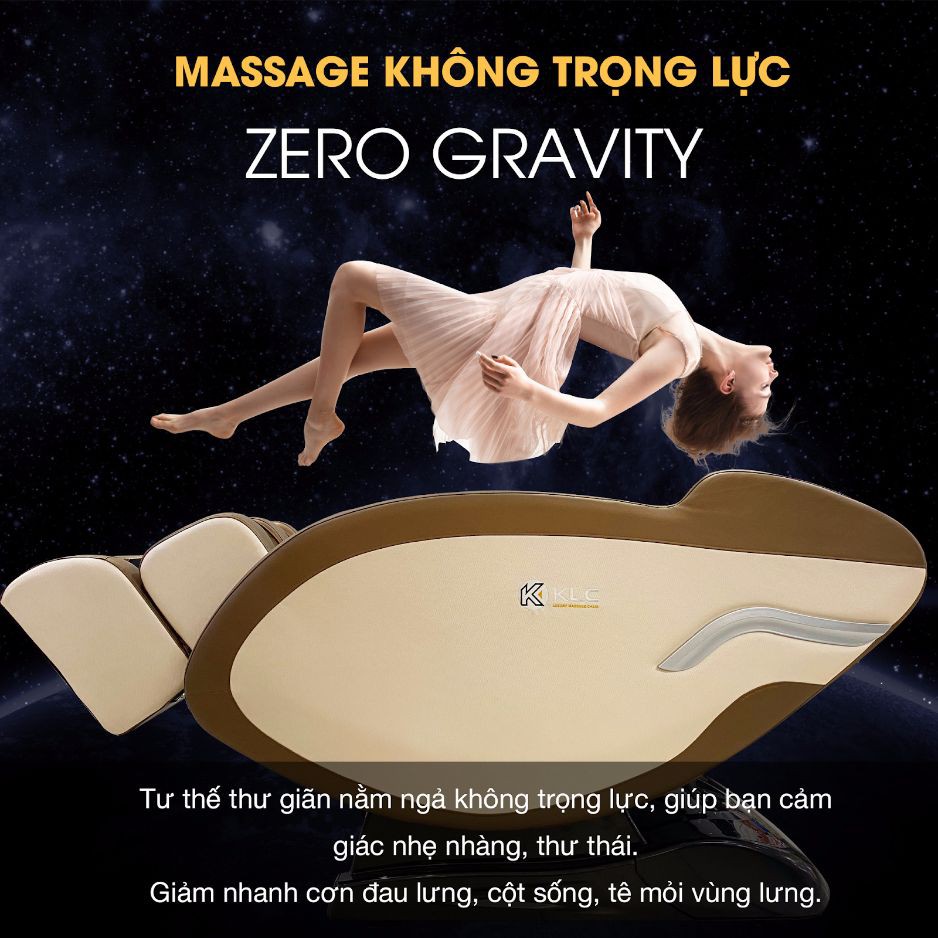 Ghế massage KLC KYKYO KY3366 - công nghệ không trọng lực, nhiệt hồng ngoại, loa bluetooth