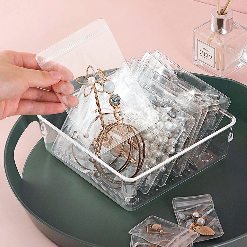 Bộ 20 cái túi đựng trang sức JUJIAJIA chống oxy hóa trong suốt sức chứa lớn