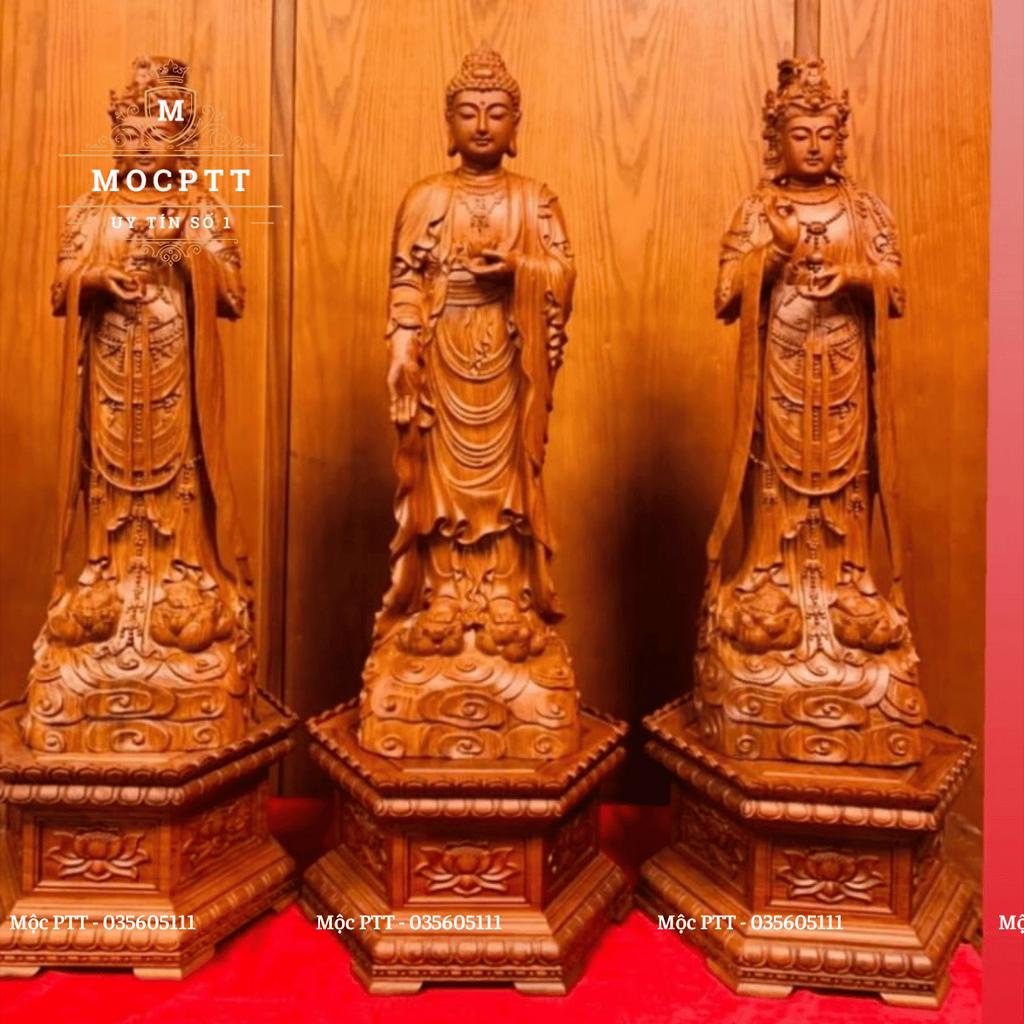 Đôn lục lăng triện hoa sen gỗ Hương đá dùng kê tượng , kê bonsai , kê đồ phong thuỷ ...