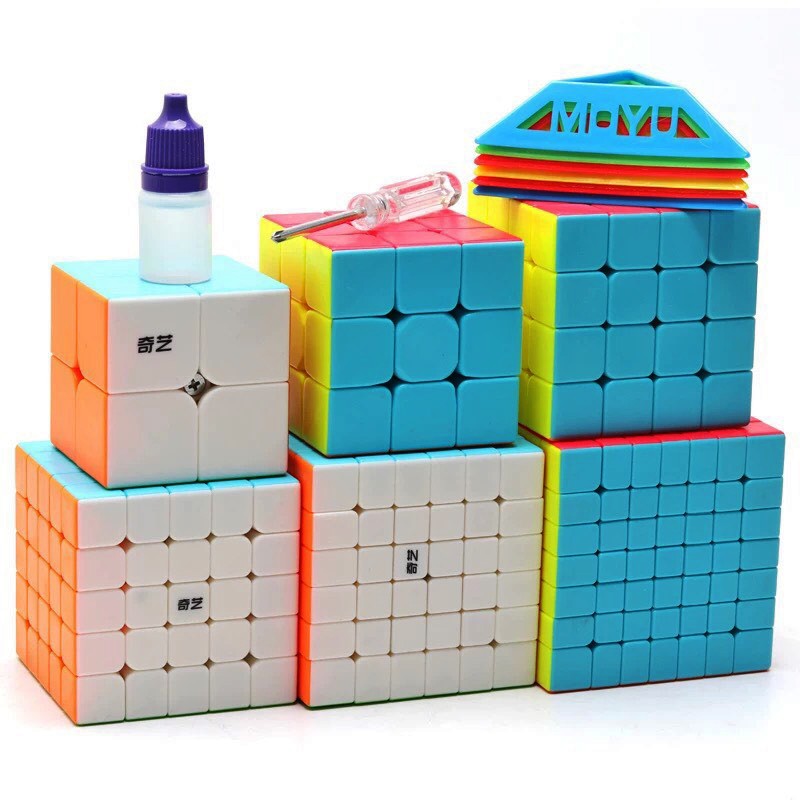 Combo 6 Rubik 2x2x2, 3x3x3, 4x4x4, 5x5x5, 6x6x6, 7x7x7 - Trọn Bộ 6 Rubik Magic Cube Cao Cấp