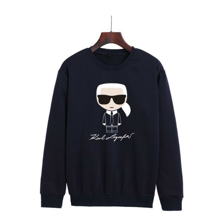 Áo Sweater Tay Dài Dáng Rộng In Logo Karl Lagerfeld Thời Trang Cho Nam Và Nữ