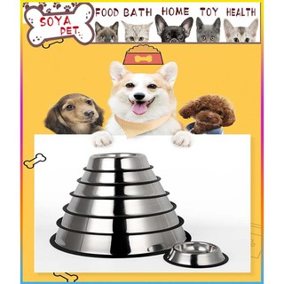 máng inox cho thú cưng,tránh cắn gặm.Bát inox tròn kèm lõi inox dành cho chó mèo