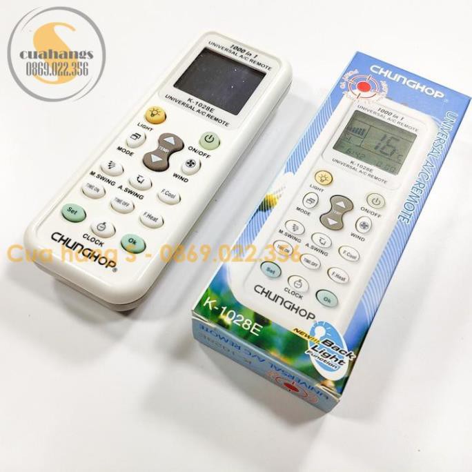 Remote điều khiển điều hòa đa năng K1028E có đèn pin