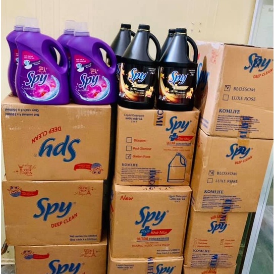 Nước giặt xả SPY PLUS 3.5L Giặt sạch gấp 5 lần, Diệt khuẩn 99.9%, Hương nước hoa Pháp, Phù hợp giặt tay và giặt máy