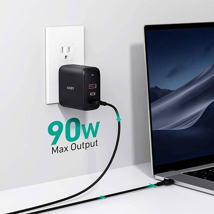 Củ sạc nhanh Aukey Omnia 90W GaN PD 3 cổng