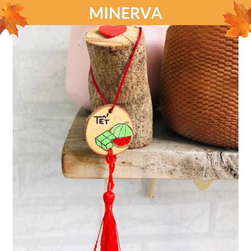 Dây treo tết treo cây mai bằng gỗ trang trí nhà cửa trang trí tết năm mới