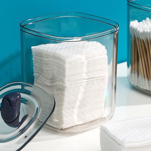 Hộp đựng bông tẩy trang, tăm bông, nắp kín không tiếp xúc không khí