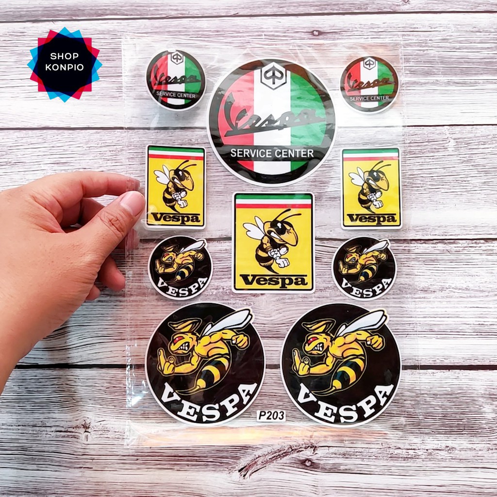 Tem Sticker Dán Xe Vespa Cao Cấp Chống Thấm Nước, Chống Bay Màu