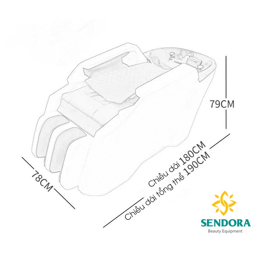 Giường gội đầu massage đa năng, Giường gội đầu 2 in 1 cao cấp trang bị máy massage toàn thân