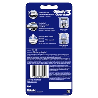 Dao cạo râu Gillette Guard3 (1 cán +2 lưỡi)