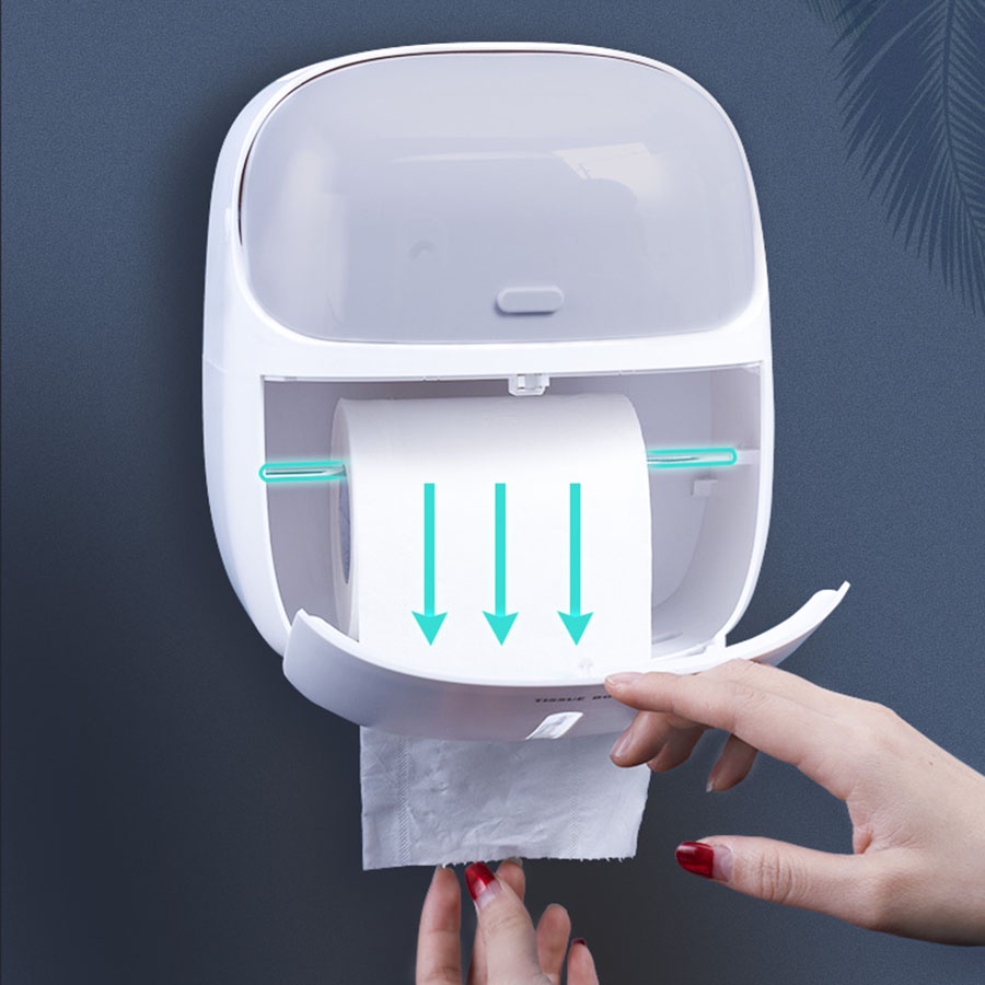 Hộp đựng giấy vệ sinh đa năng nhà tắm nhựa cao cấp MẪU MỚI VKIT [VS04]