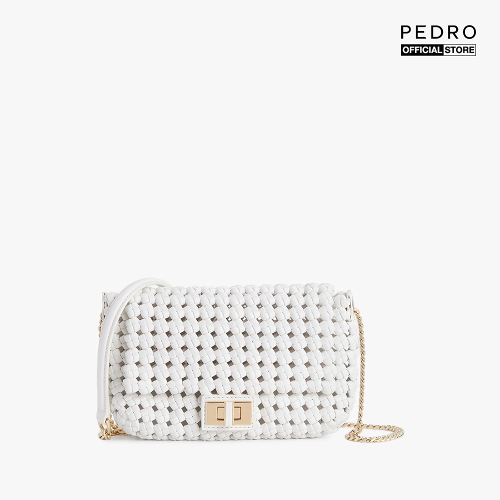 PEDRO - Túi đeo chéo nữ chữ nhật nắp gập Woven PW2-76610045-03