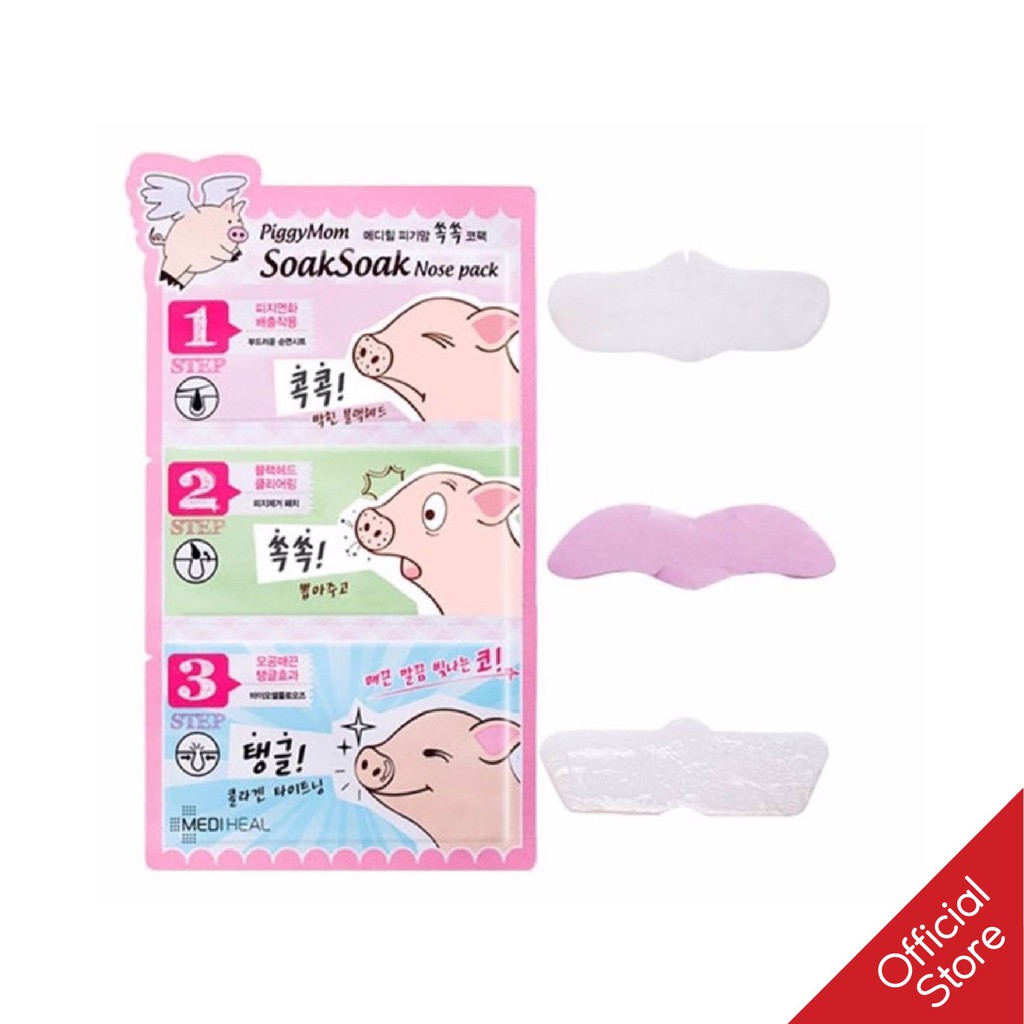 [Nhập mã COSMH22 giảm 8%] Lột Mụn 3 Bước Mediheal PiggyMom Soak Soak Nose Pack [K31]