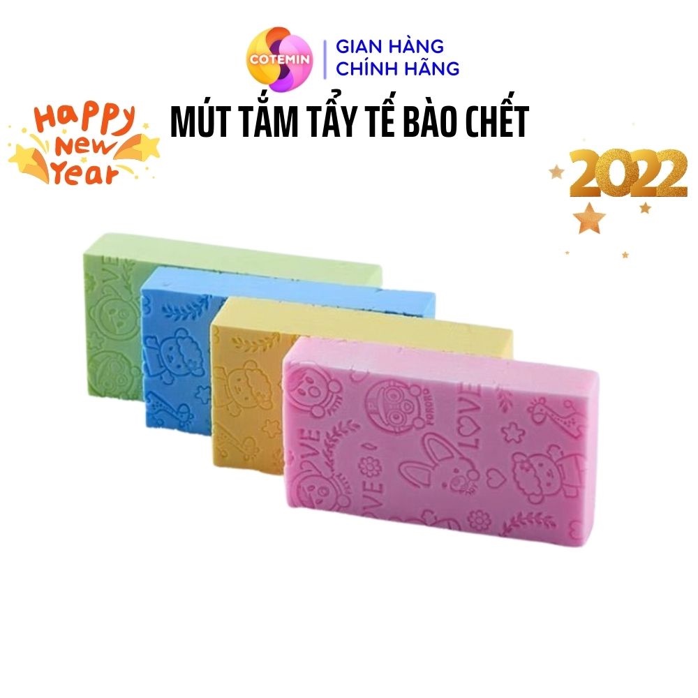 Miếng Mút Kỳ Ghét Siêu Mềm Mại Tẩy Da Chết Tạo Bọt Bảo Vệ Da Nhiều Màu Dễ Thương COTEMIN