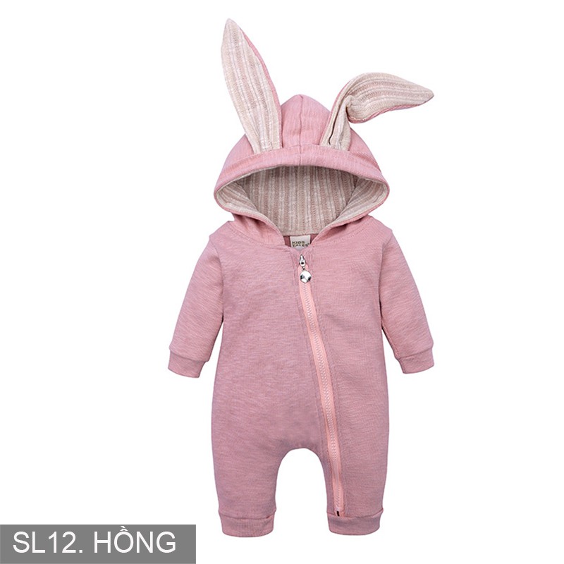 SL12 Body tai thỏ Body cotton dài tay cho bé trai bé gái Hàng Quảng châu xuất Nhật