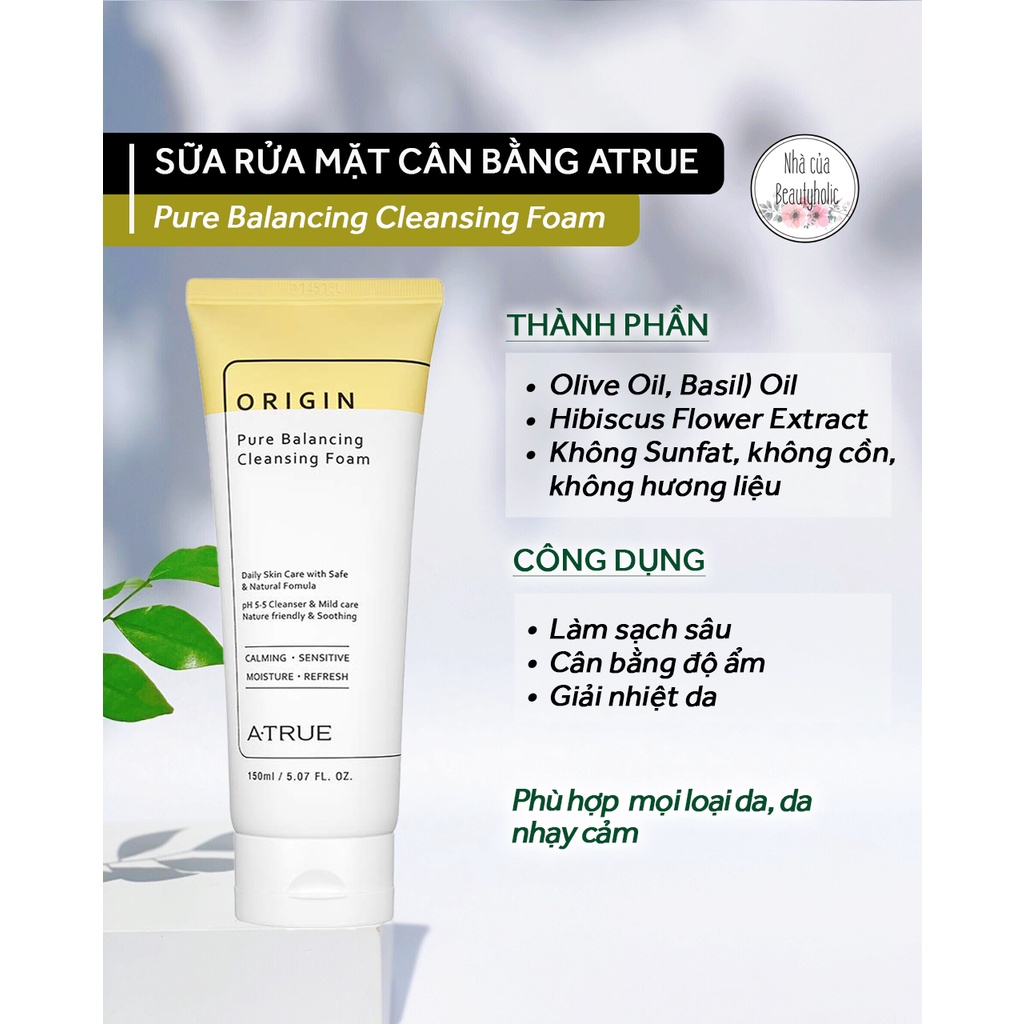 [Date T11/2022] Sữa rửa mặt ATRUE Origin Pure Balancing Cleasing Foam