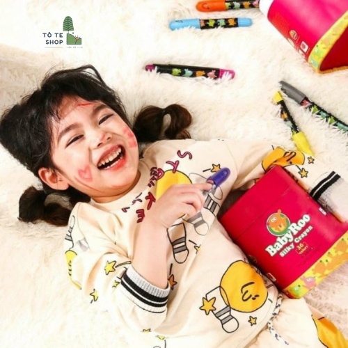 Màu vẽ Joan Miro , sáp màu lụa BabyRoo vẽ an toàn cho bé , bút tô màu không bám - dễ dàng lau sạch bẳng khăn