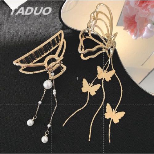 Kẹp tóc kiểu cá mập tua rua phối bướm thời trang