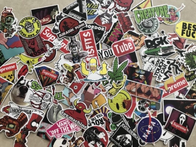 Sticker Simpson chống nước dán nón BH, xe, vali, laptop,...