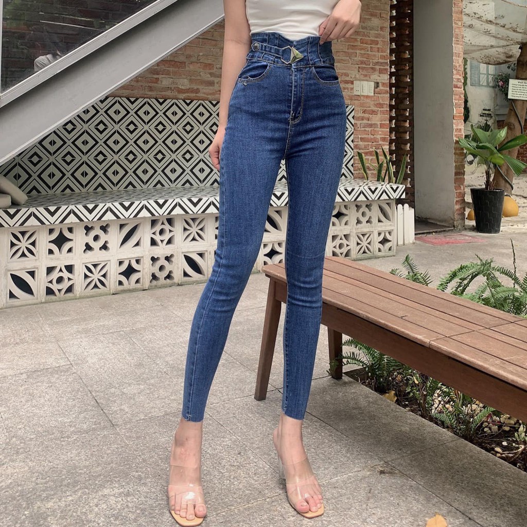 Quần jeans Xanh khuy nhọn mã 2000( kèm ảnh thật,video) | BigBuy360 - bigbuy360.vn