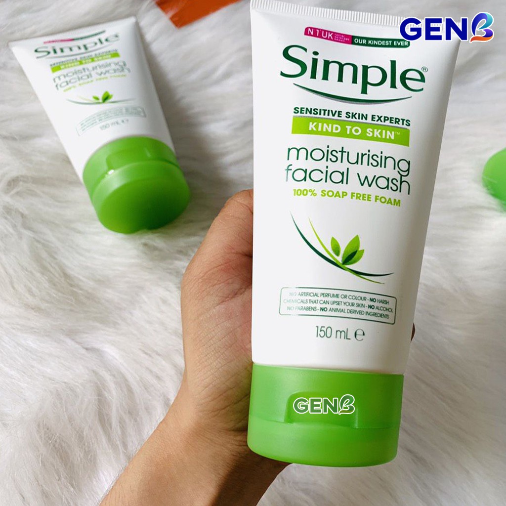 Sửa Rửa Mặt Simple Cho Da Dầu Mụn, Da Khô, Da Nhạy Cảm BAO CHECK CHÍNH HÃNG UK- Srm Gel Sữa Rửa Mặt Simple Skincare GENB