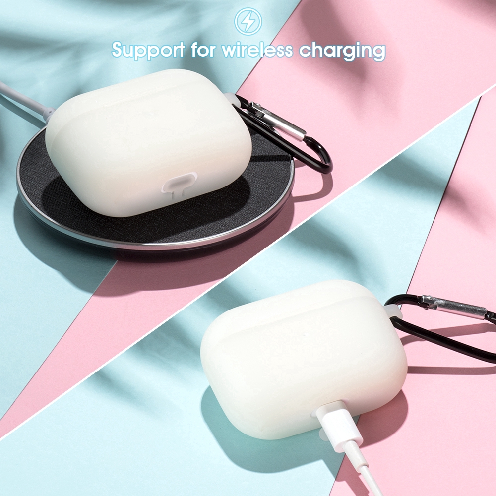 Hộp Đựng Tai Nghe Bluetooth Bằng Silicone Mềm Phát Sáng Trong Đêm Cho Apple Airpods Pro