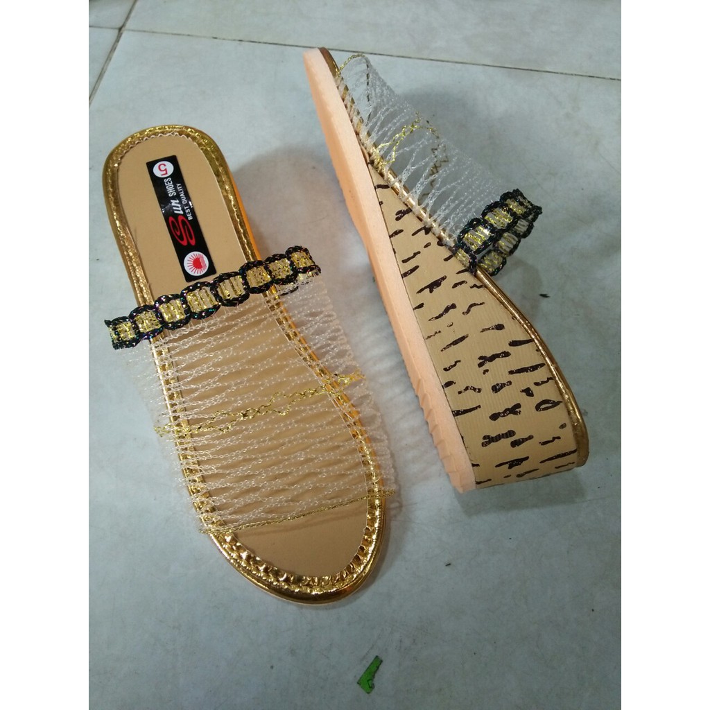 Dép Quai Ngang Lưới Kiểu Nữ Cao 5 Phân